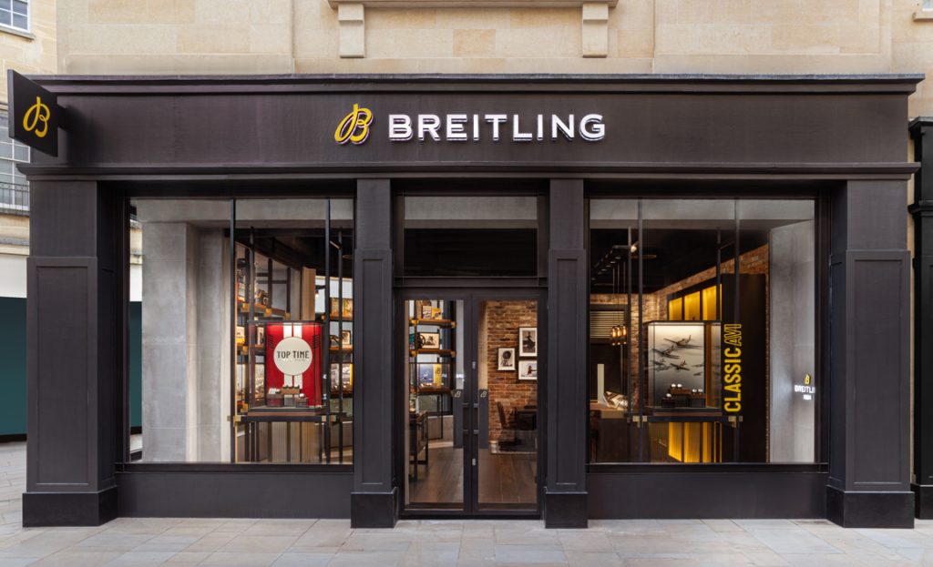 the store front of Breitlling at Southgate Bath